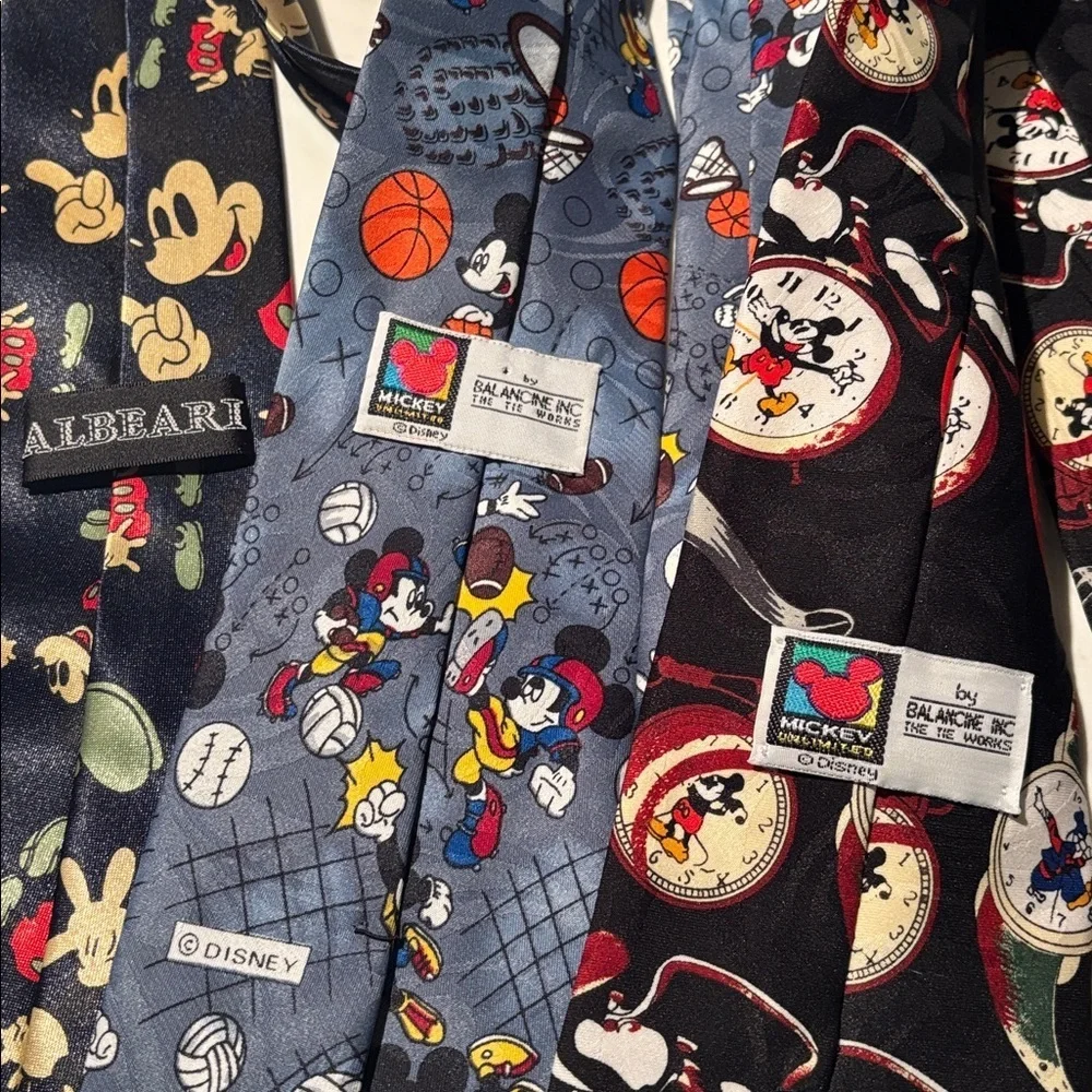 Lot of 3 Disney Mickey Character Ties Set